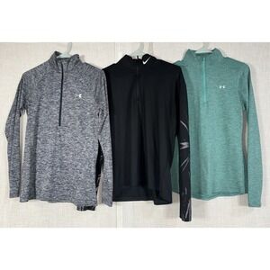Under Armour Nike Shirts LOT Women's S M 1/4 Zip Mock Neck Long Sleeve Athletic